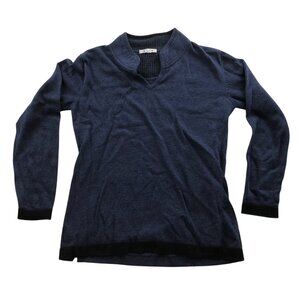 Blue Men's Sweater XS Houndstooth V-Neck Long Sleeve Cozy Casual Blue Classic